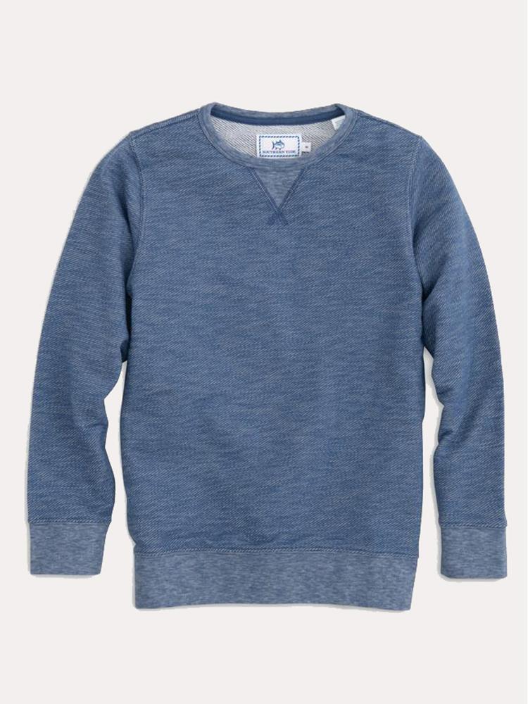 Southern Tide Boys' Long Sleeve Upper Deck Twill Crew - Saint Bernard