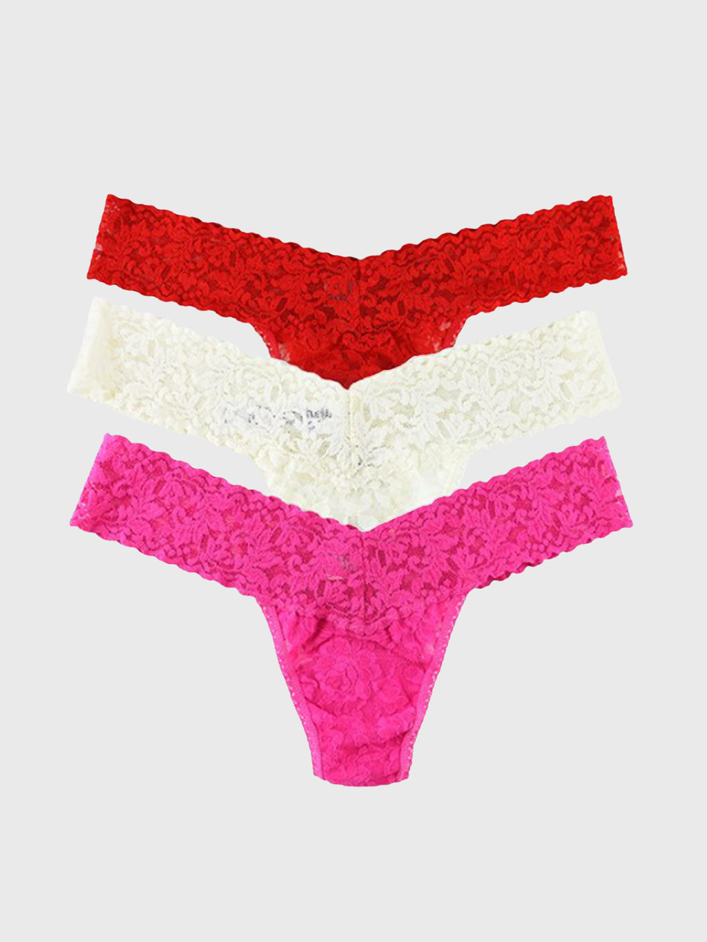Hanky Panky Women's Valentine's Day 3 Pack Low Rise Thong - Saint Bernard