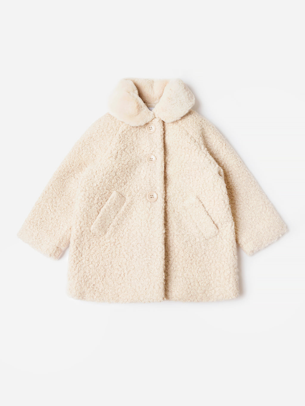 Mayoral Girls' Faux Shearling Coat - Saint Bernard