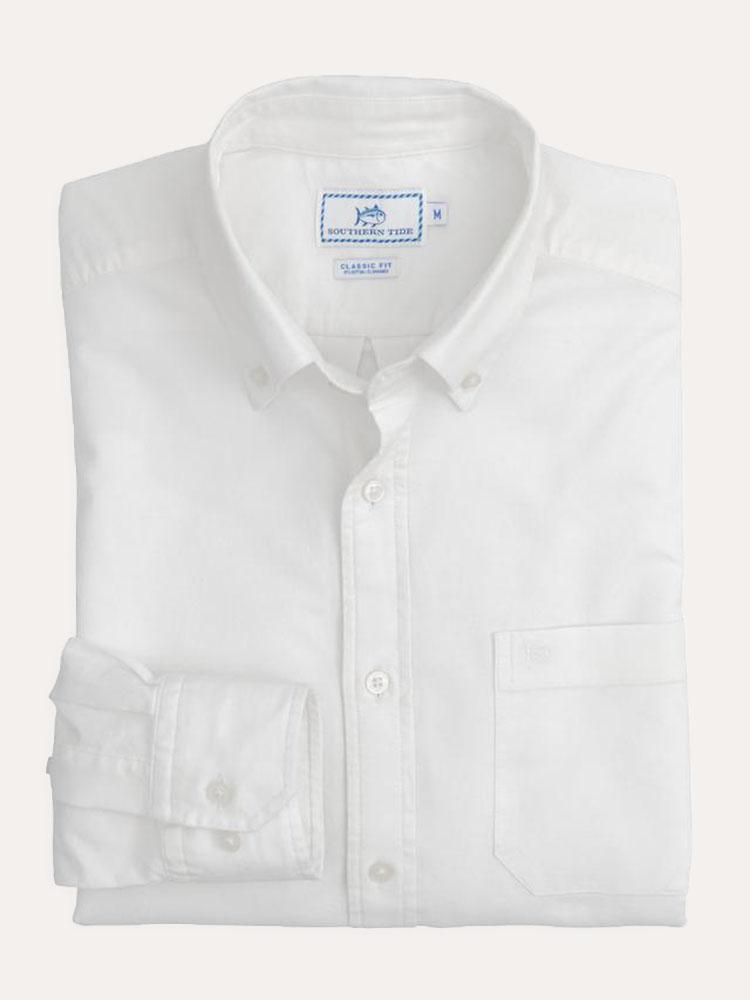 Southern Tide Men's Long Sleeve Channel Marker Oxford Sportshirt - Saint Bernard