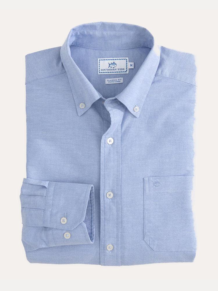 Southern Tide Men's Long Sleeve Channel Marker Oxford Sportshirt - Saint Bernard