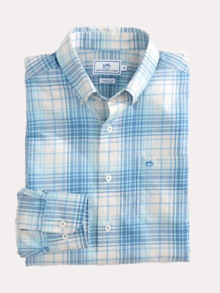 Southern Tide Men's Gibbes Island Plaid Sportshirt - Saint Bernard