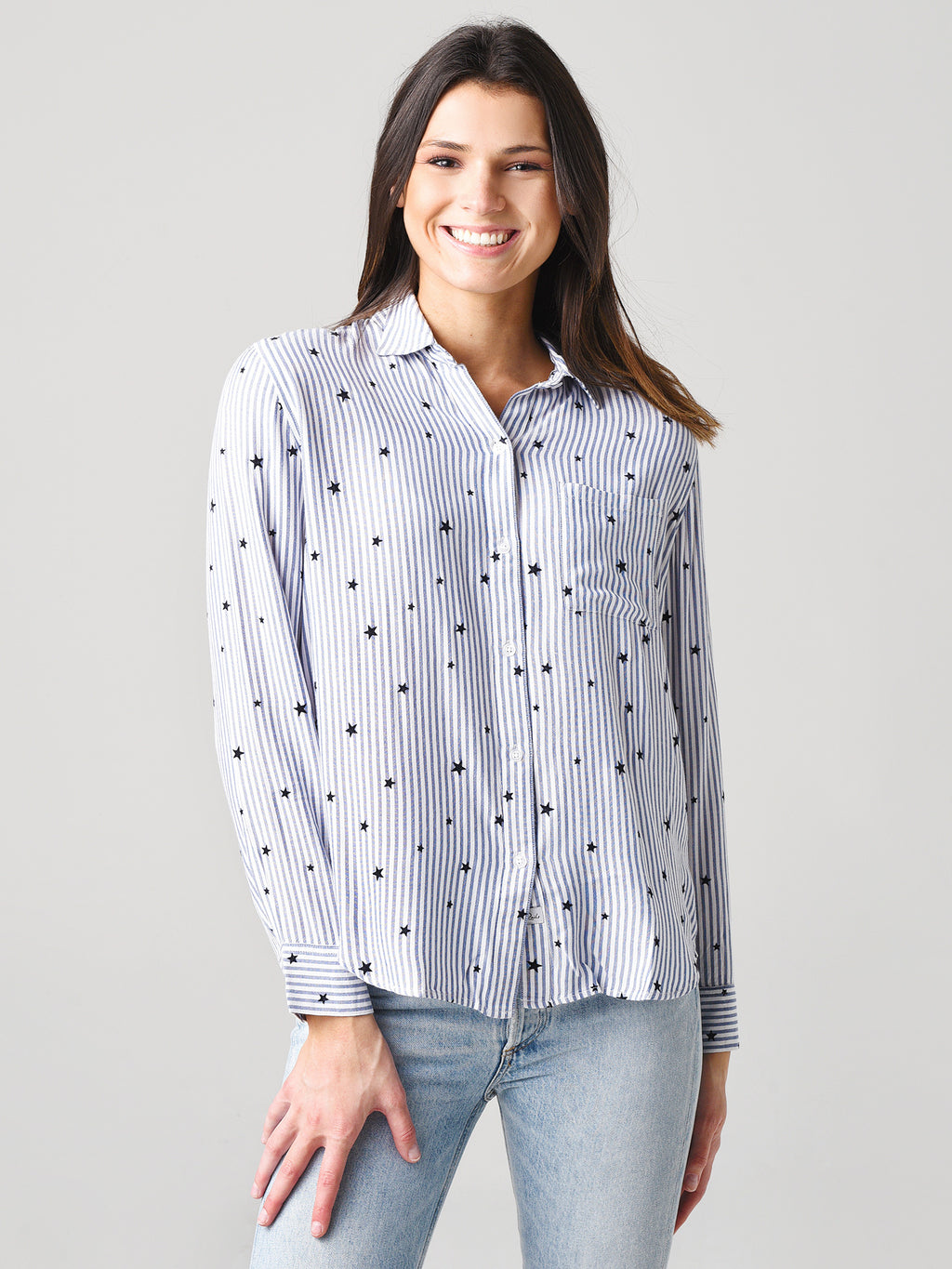 Rails Women's Rocsi Flocked Navy Stars Shirt - Saint Bernard