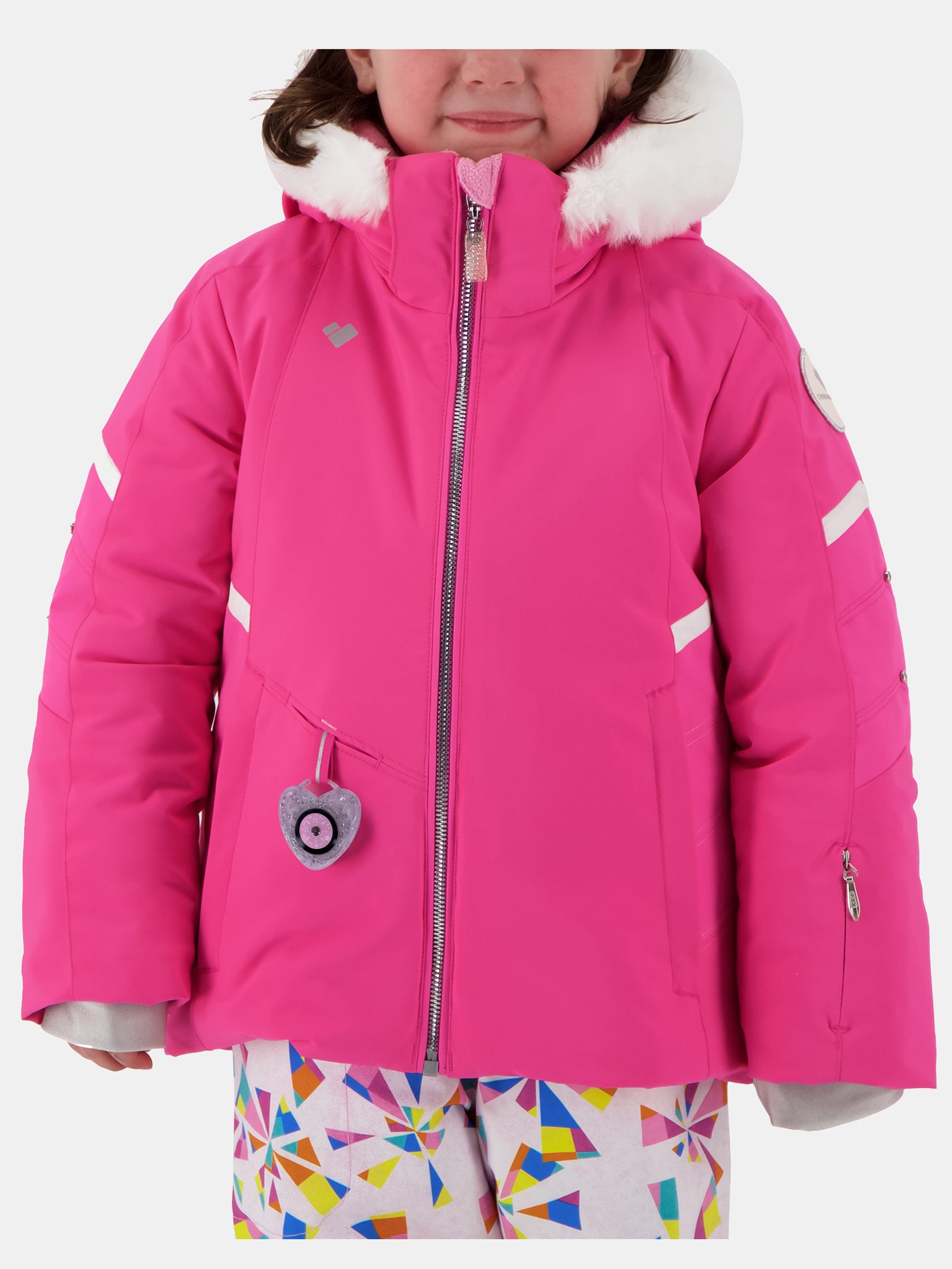 Obermeyer Little Girls' Katelyn Jacket with Faux Fur - Saint Bernard