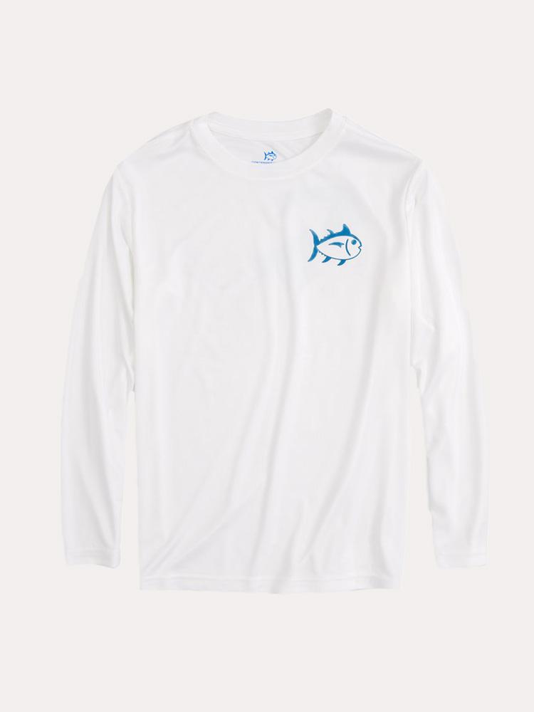 Southern Tide Boys' Long Sleeve Skipjack Great White Performance Tee - Saint Bernard