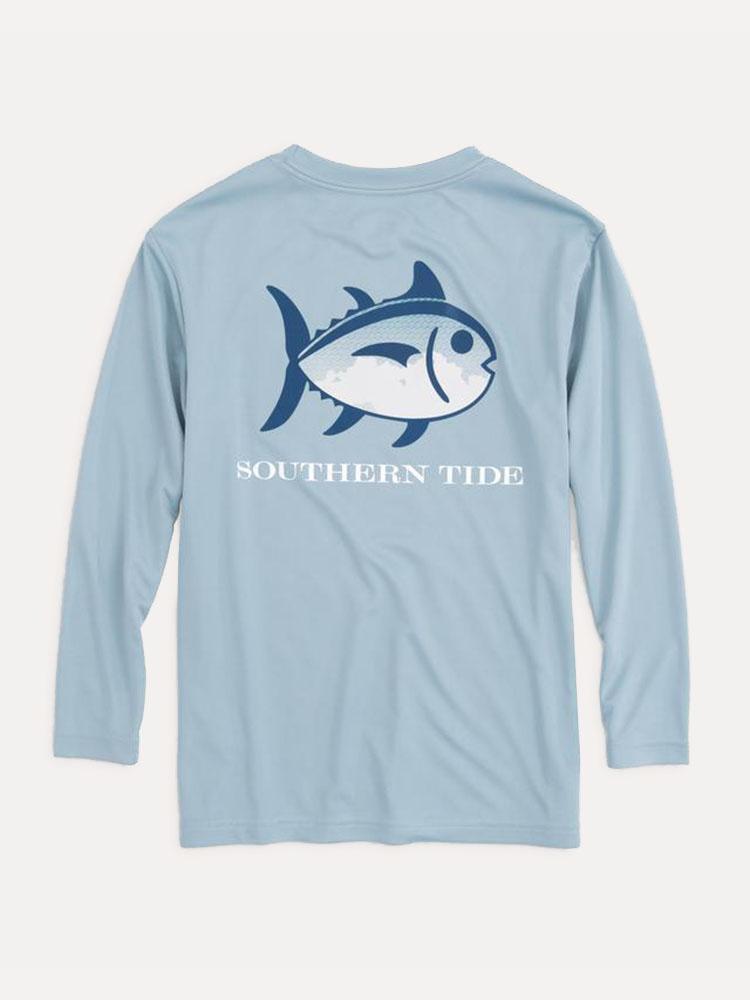 Southern Tide Boys' Long Sleeve Skipjack Great White Performance Tee - Saint Bernard