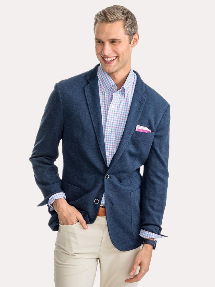 Southern Tide Men's James Island Heathered Knit Sport Jacket - Saint Bernard