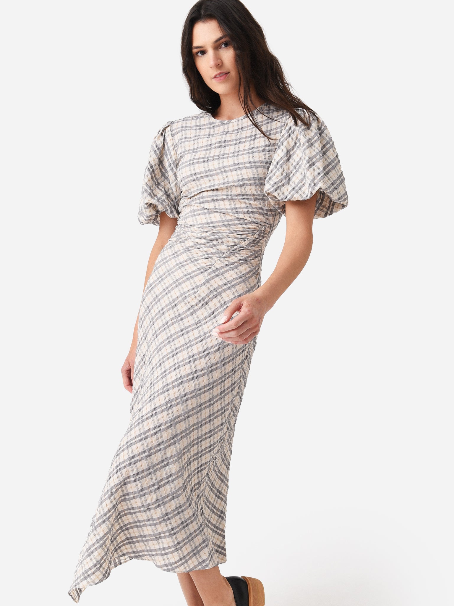 jonathan simkhai dress Women's Marnie Washed Ruched JJ's House Ornela A-line Item runs large short dresses for cocktail Color:Fig*