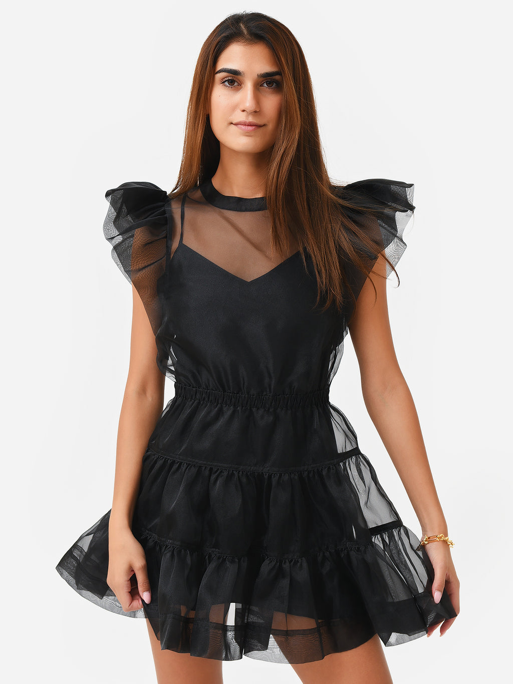 Simkhai Women's Monique Organza Ruffle Mini Dress - Saint Bernard