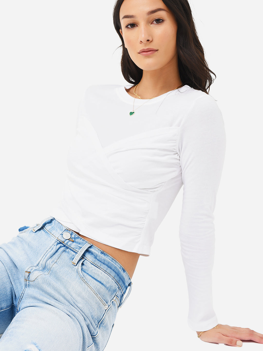 Simkhai Women's Ellyn Wrap Front T-Shirt - Saint Bernard