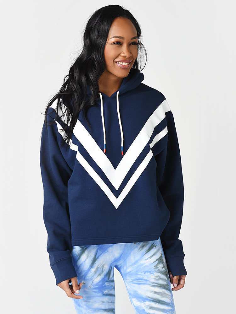 Tory Sport Women’s French Terry Chevron Hoodie - Saint Bernard