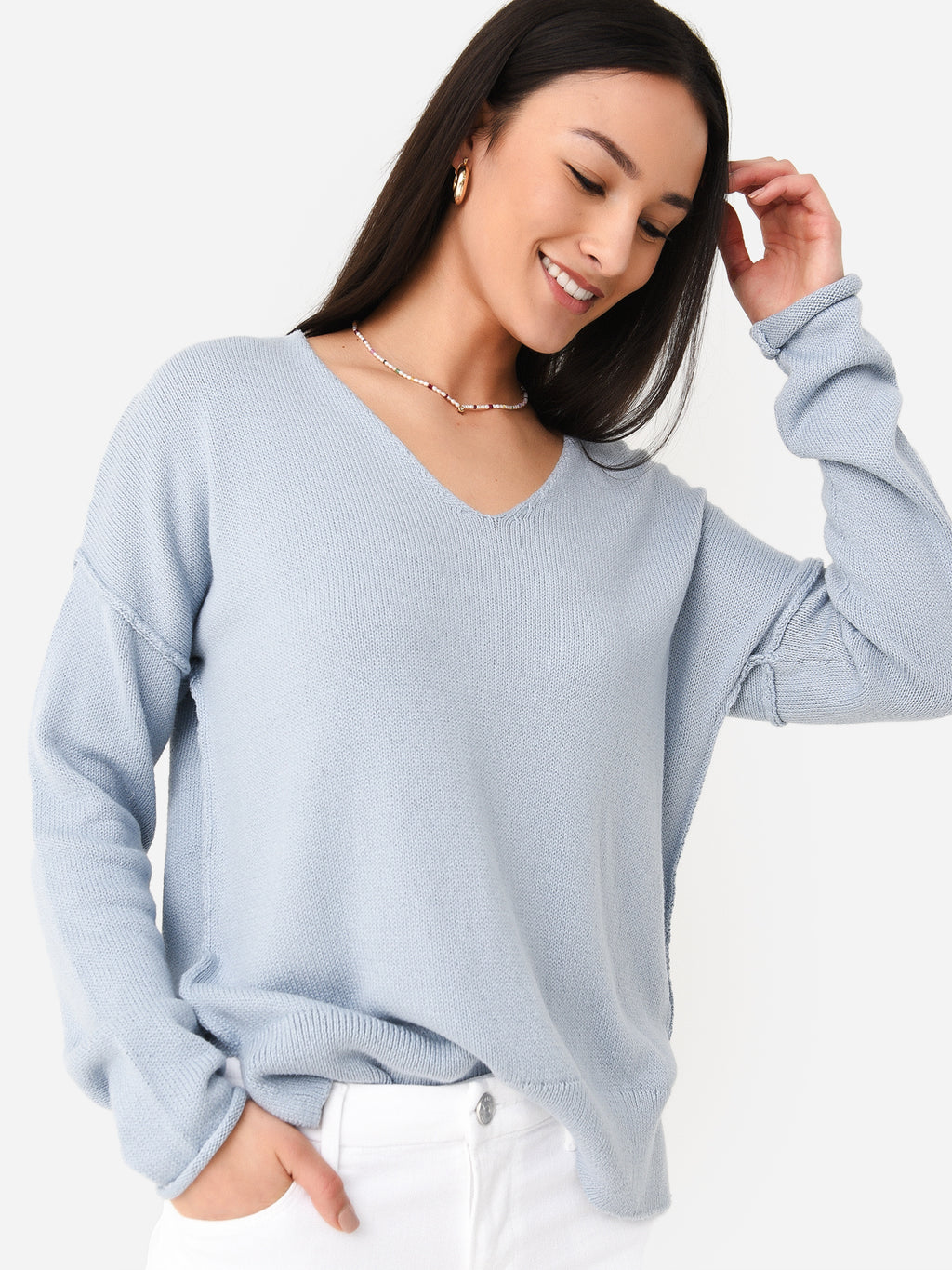 J Society Women's V-Neck Sweater - Saint Bernard