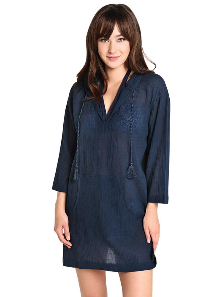 Seafolly Hooded Crinkle Twill Cover Up - Saint Bernard