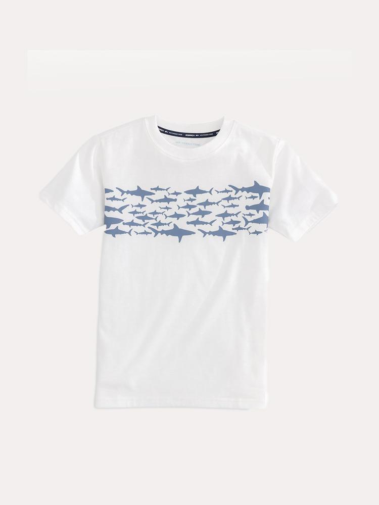 Southern Tide Boys' Youth Shark Stripe T Shirt - Saint Bernard