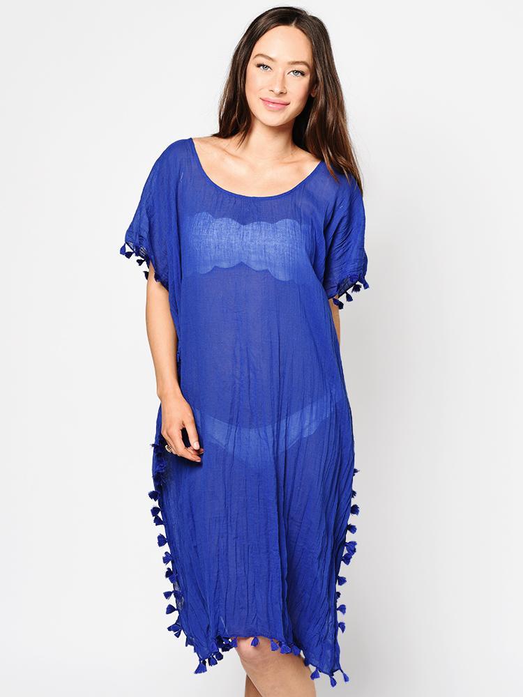 Seafolly Women’s Beach Basics Midi Amnesia Kaftan - Saint Bernard