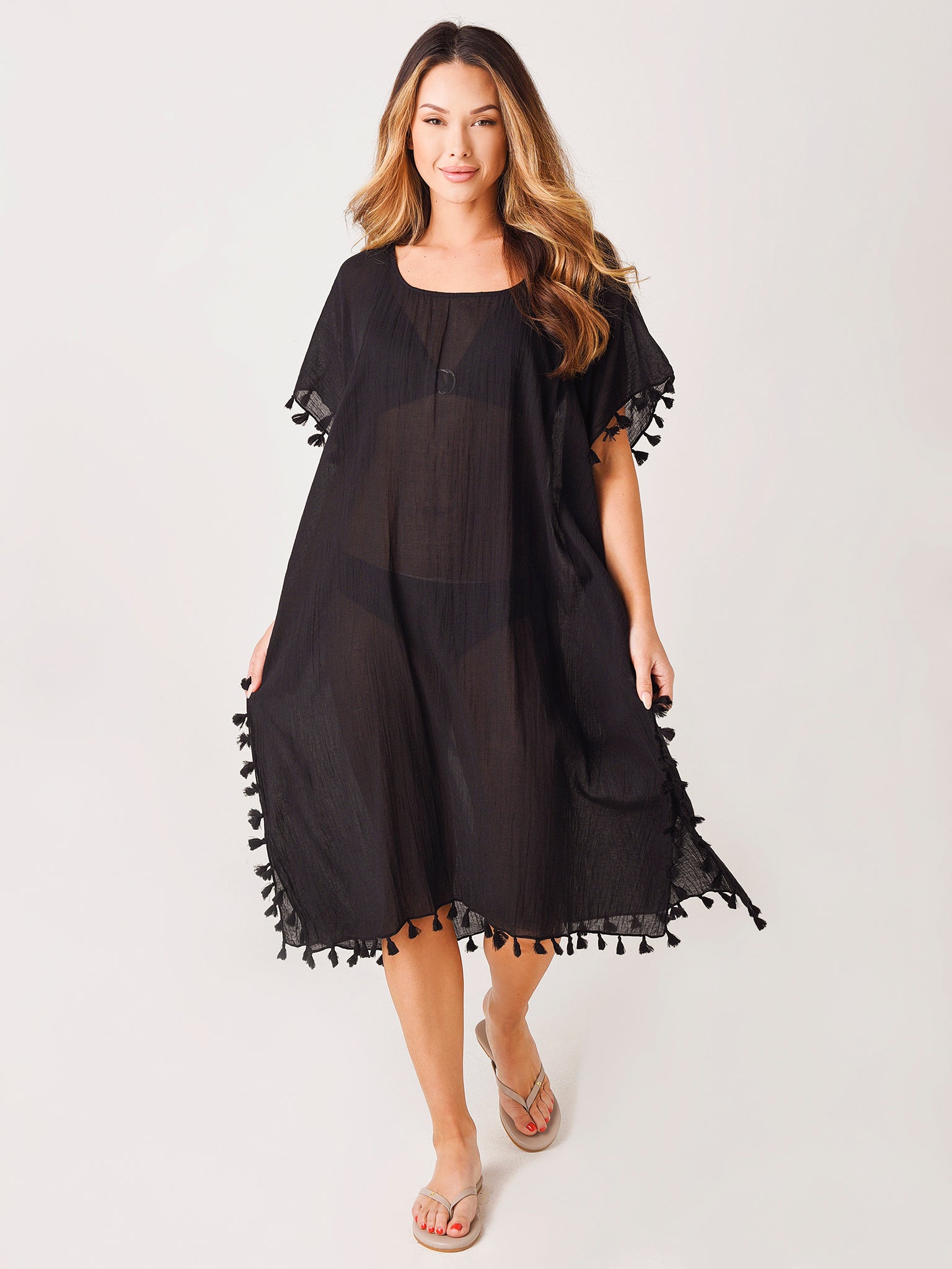 Seafolly Women’s Beach Basics Midi Amnesia Kaftan - Saint Bernard