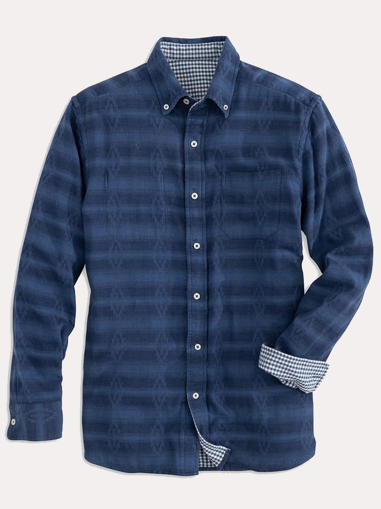 Southern Tide Men's Gingham Reversible Sport Shirt - Saint Bernard