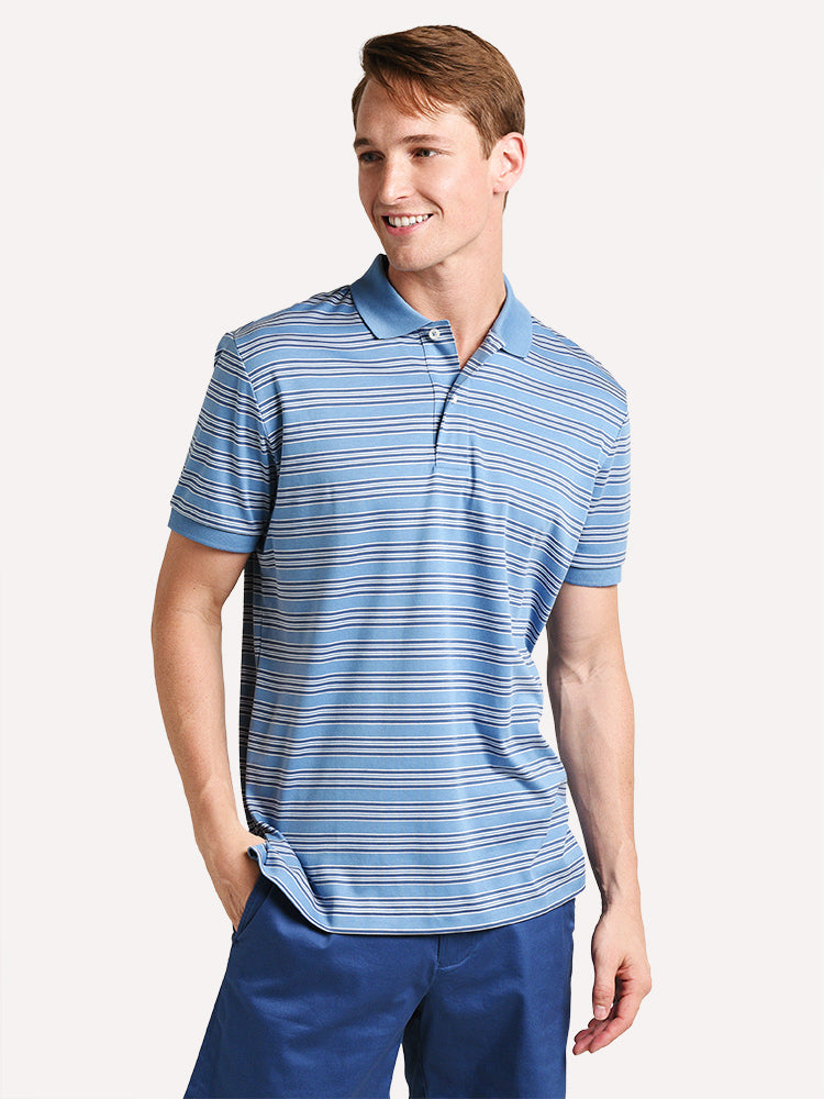 Southern Tide Men's Beach Way Striped Polo - Saint Bernard