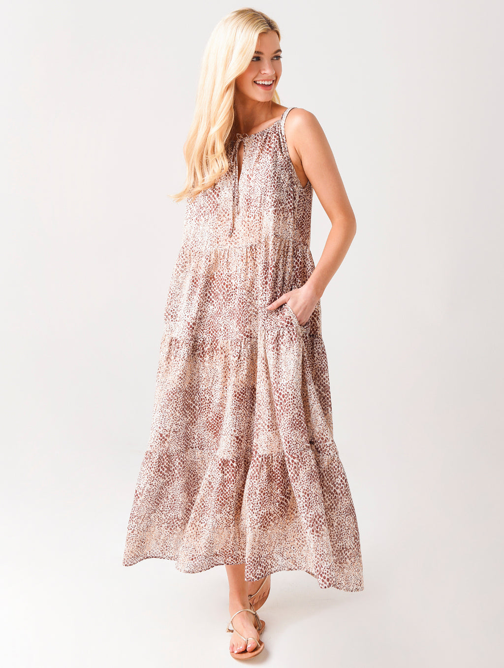 Seafolly Women's Serpentine Tiered Maxi Cover-Up Dress - Saint Bernard