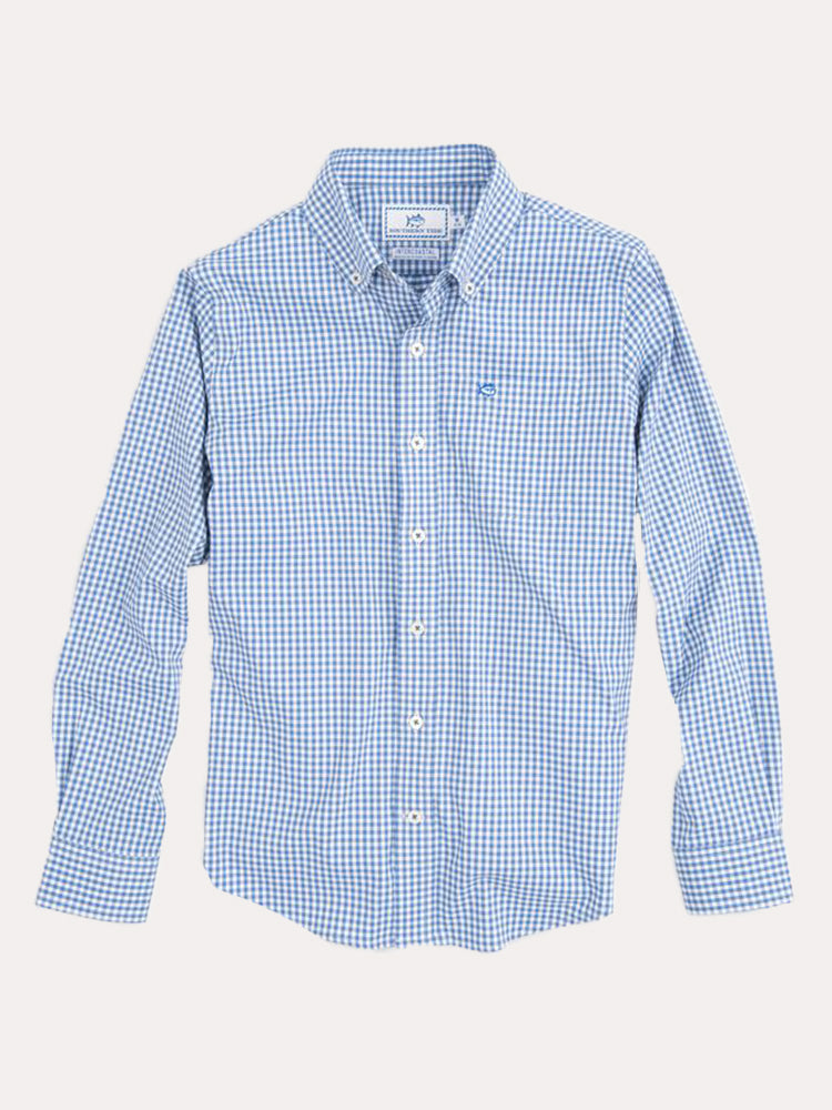 Southern Tide Boys' Intercoastal Gingham Shirt - Saint Bernard
