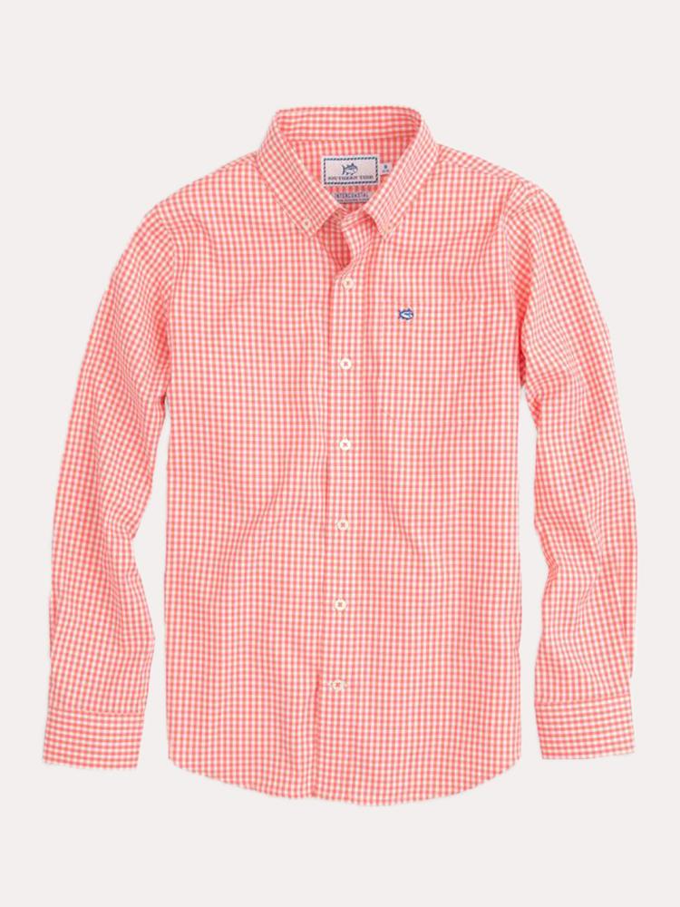 Southern Tide Boys' Intercoastal Gingham Shirt - Saint Bernard