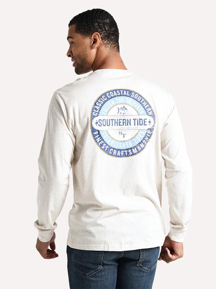 Southern Tide Men's Long Sleeve Southern Label T-shirt - Saint Bernard