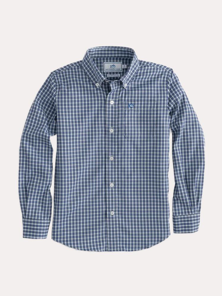 Southern Tide Boys' Bluefin Intercoastal Check Shirt - Saint Bernard