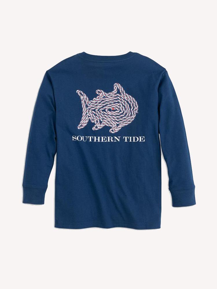 Southern Tide Boys' Long Sleeve Skipjack Rope T-Shirt - Saint Bernard