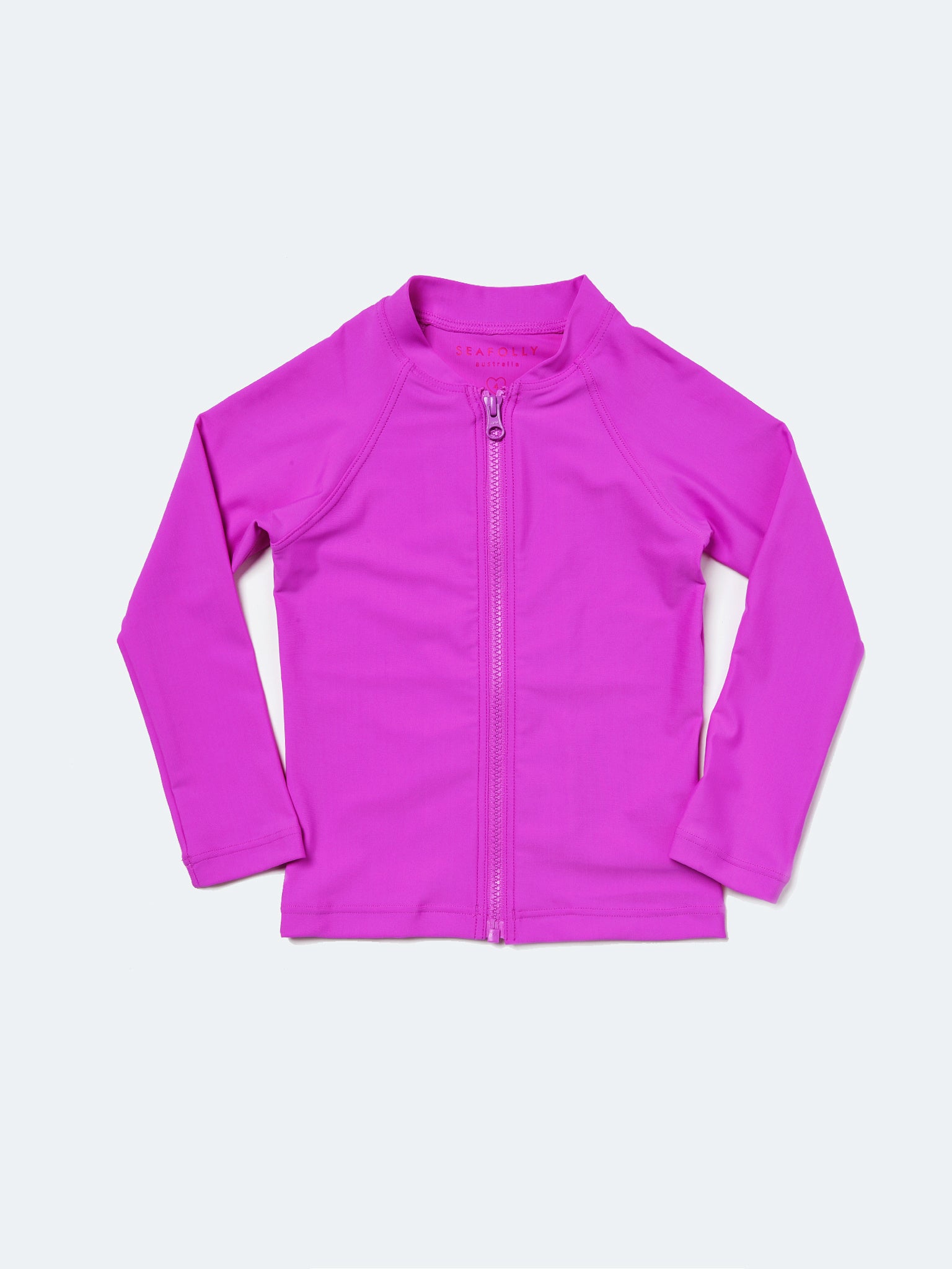 Seafolly Girls' Long-Sleeve Zip-Front Rashie - Saint Bernard