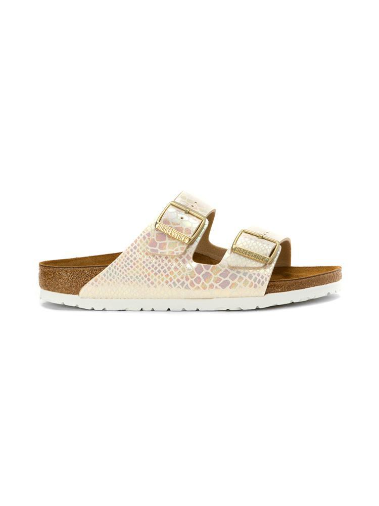 Birkenstock Arizona Shiny Snake Cream Birko-Flor Sandal - Saint Bernard