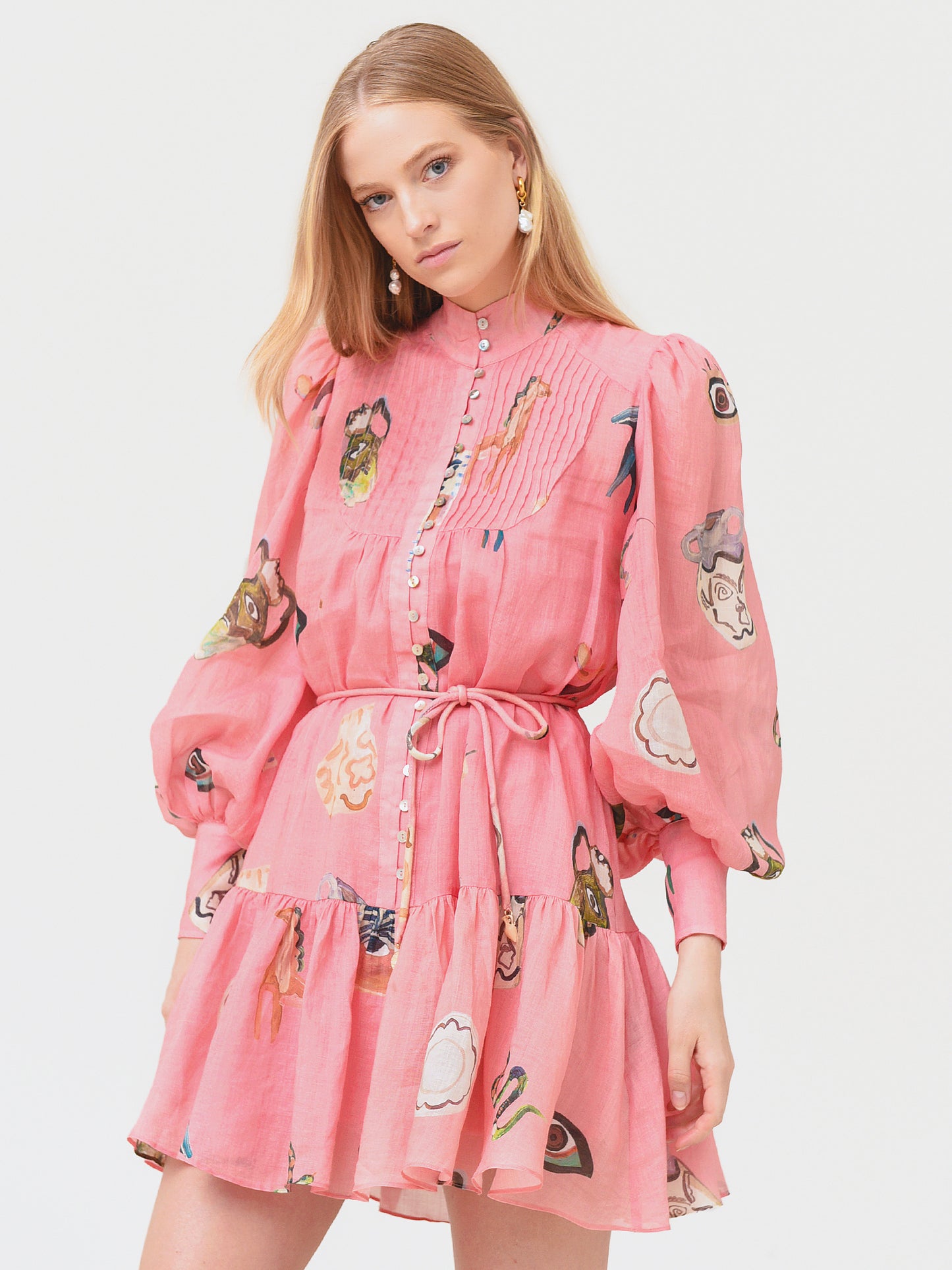 Alemais Women's Cleo Smock Mini Dress - Saint Bernard