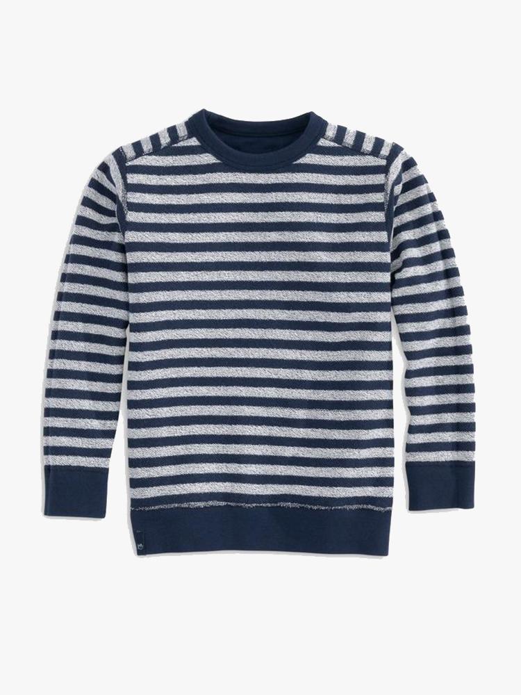 Southern Tide Boys Striped Reversible Upper Deck Pullover Sweater - Saint Bernard