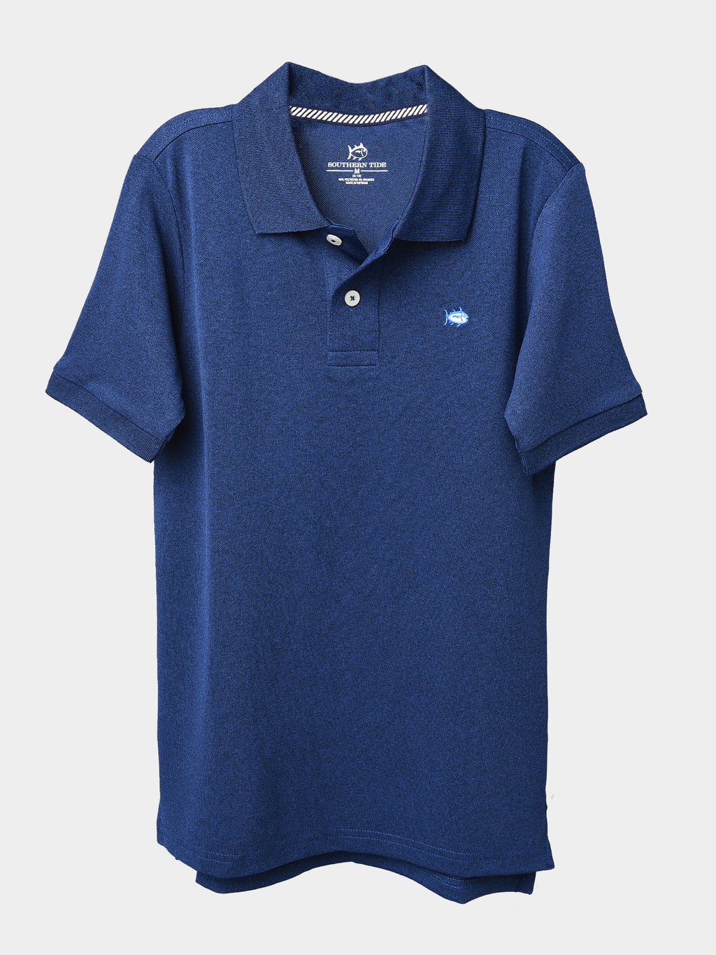 Southern Tide Boys' Lil Jack Heathered Performance Pique Polo - Saint Bernard