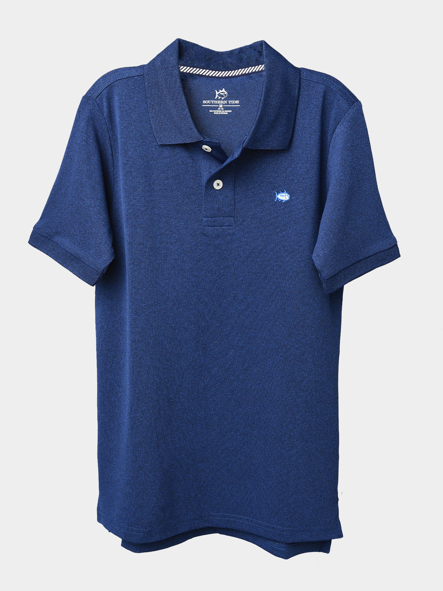 Southern Tide Boys' Lil Jack Heathered Performance Pique Polo - Saint Bernard