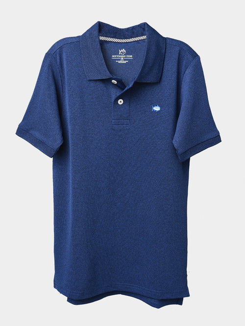 Southern Tide Boys' Lil Jack Heathered Performance Pique Polo