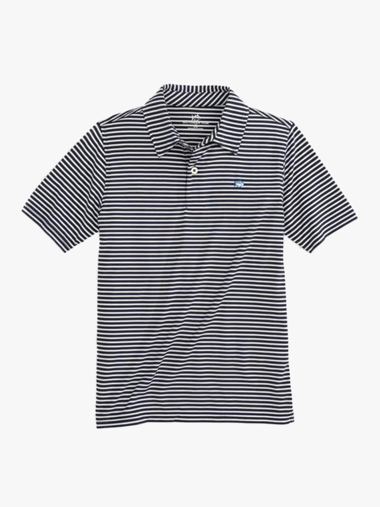 Southern Tide Boys' Bimini Stripe Performance Polo - Saint Bernard