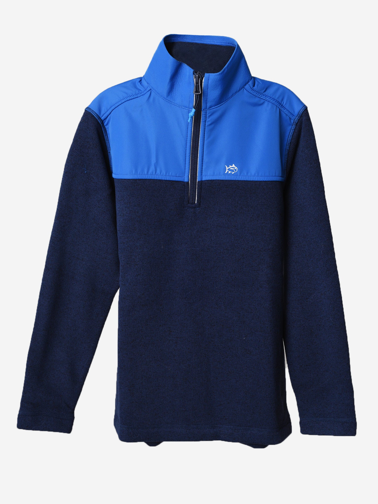 Southern Tide Boys' Heathered Sweater Fleece Quarter Zip - Saint Bernard