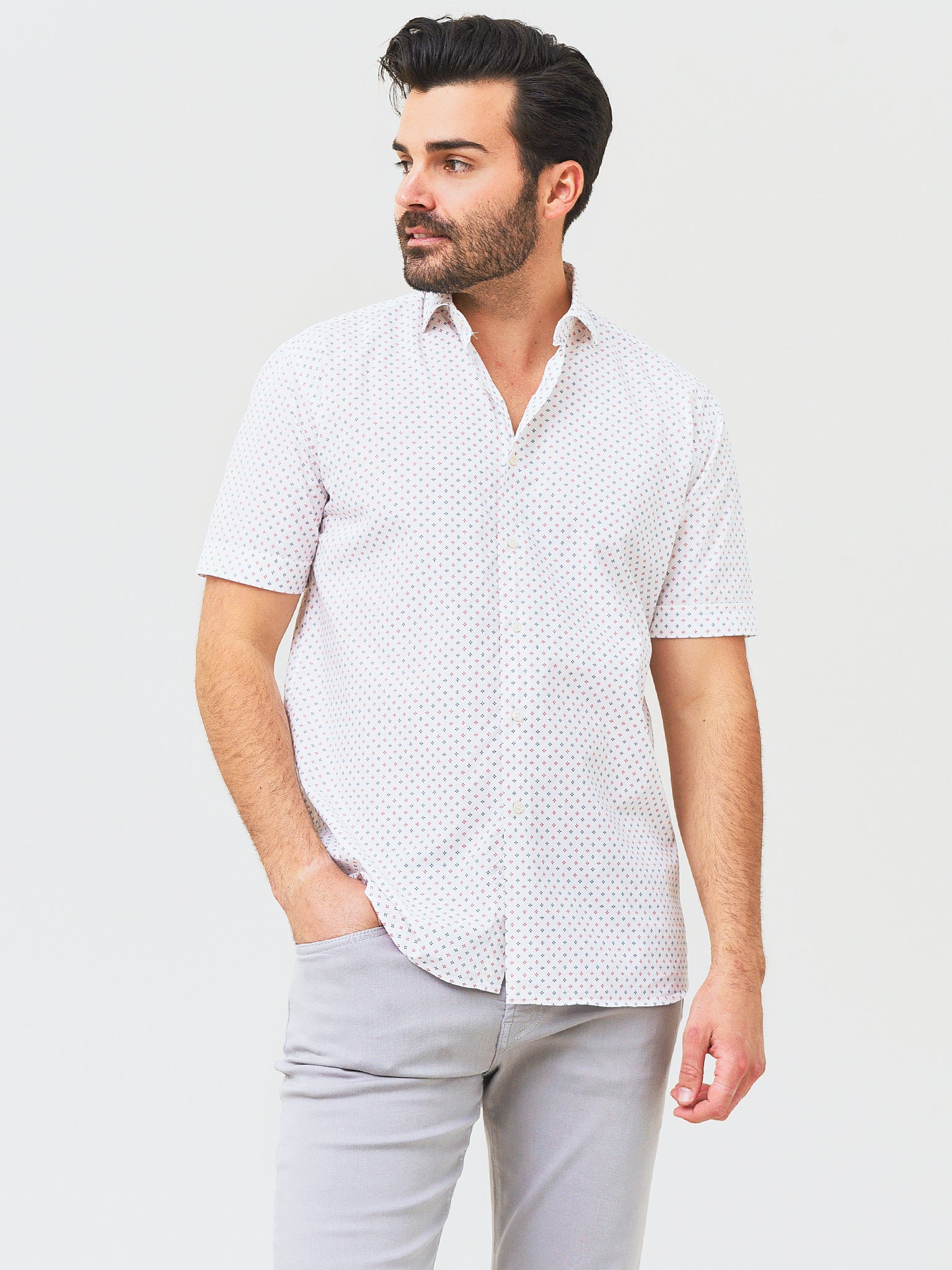 Miller Westby Men's Rodrigo Merica Short Sleeve Button-Down Shirt - Saint Bernard