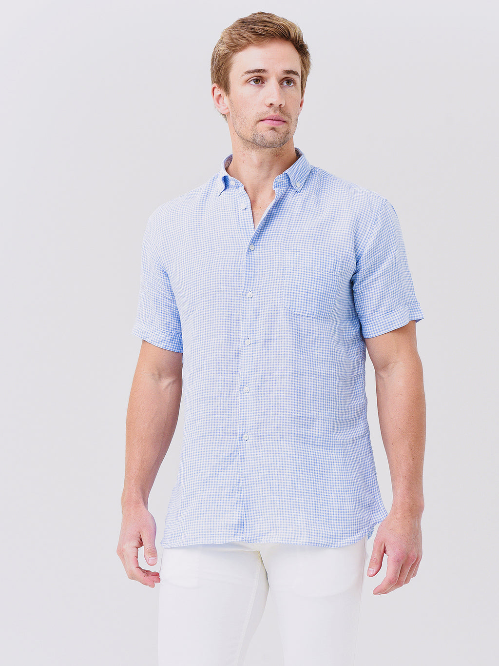 Miller Westby Men's Ethan Short Sleeve Button-Down Shirt - Saint Bernard