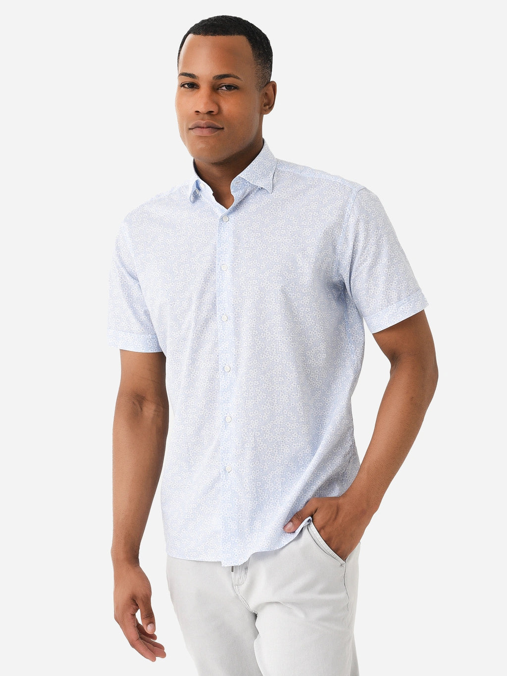 Miller Westby Men's Seas Branch Short Sleeve Button-Down Shirt - Saint Bernard