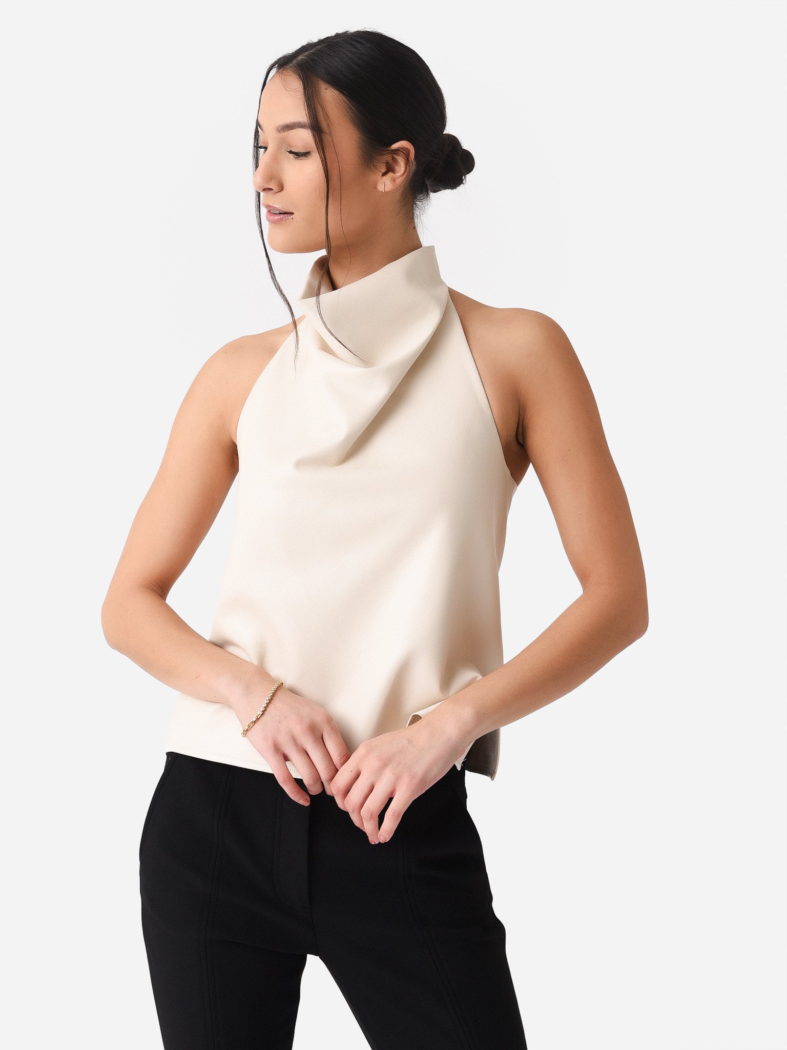 ALC Women's Aisha Vegan Leather Top - Saint Bernard