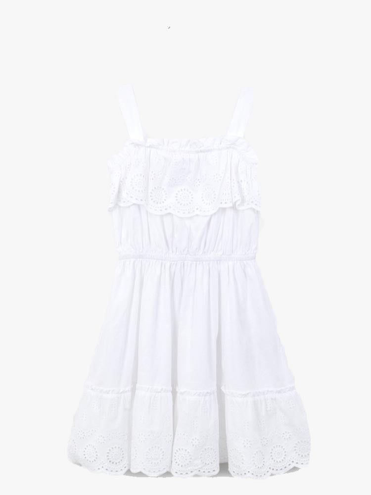 Mayoral Girls' White Poplin Dress - Saint Bernard