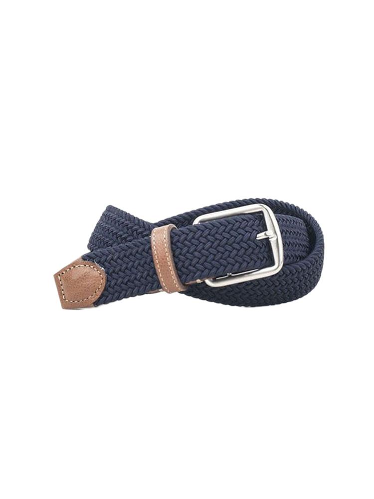Martin Dingman Newport Navy Woven Italian Belt - Saint Bernard