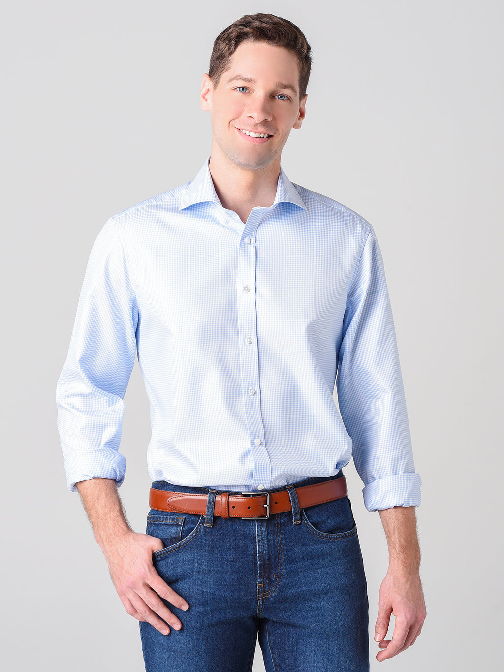 STENSTROMS MEN'S RC FITTED BODY BUTTON-DOWN SHIRT - Saint Bernard