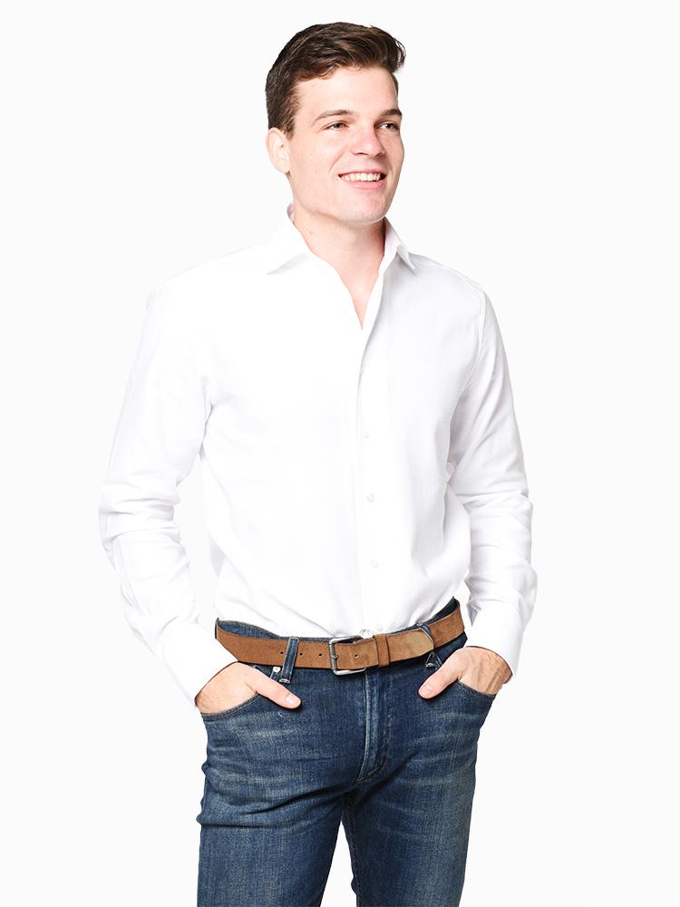 Stenstroms Men’s Fitted Body Shirt with One Piece Collar - Saint Bernard