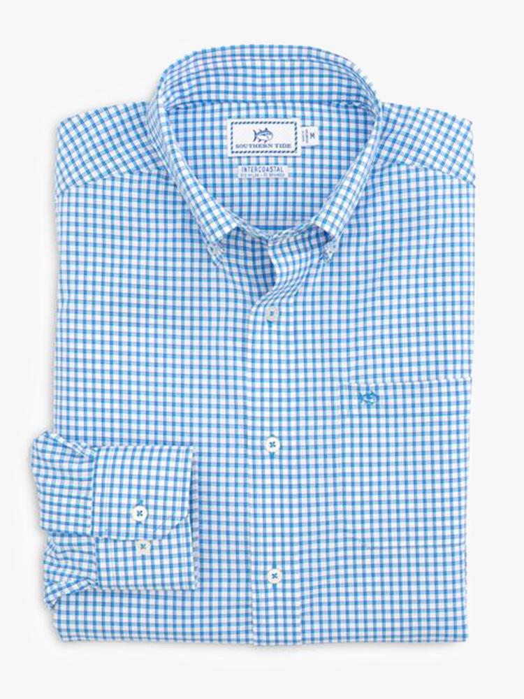 Southern Tide Men's Long Sleeve Inter Coastal Awash Check Sport Shirt - Saint Bernard
