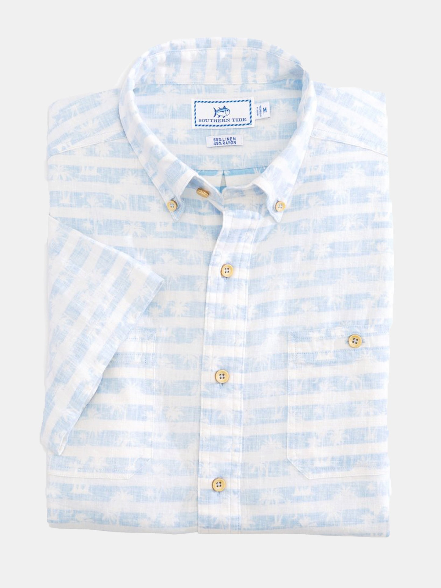 Southern Tide Men's Palm Short-Sleeve Performance Dock Shirt - Saint Bernard