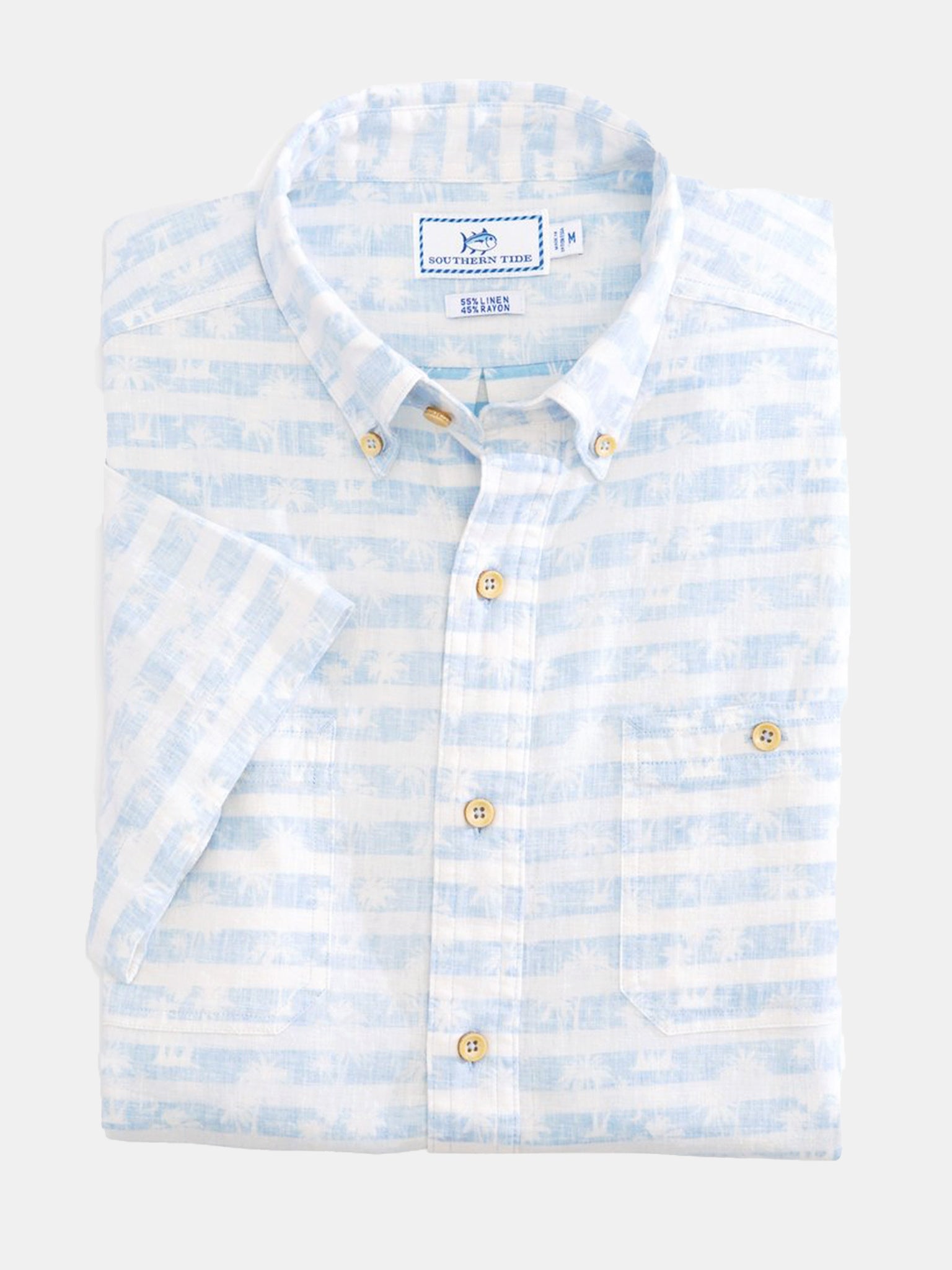 Southern Tide Men's Palm Short-Sleeve Performance Dock Shirt - Saint Bernard