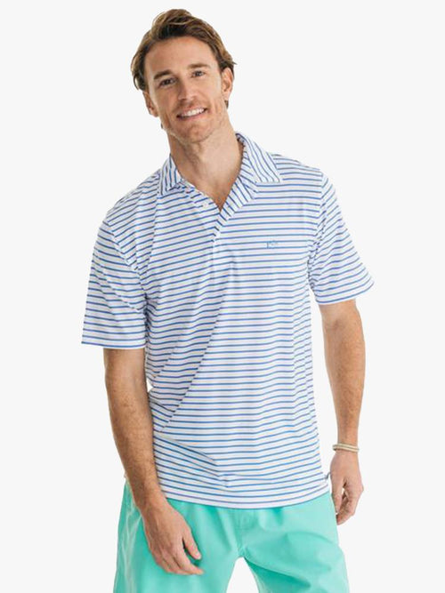 Southern Tide Men's Short Sleeve Driver Stripe Performance Polo