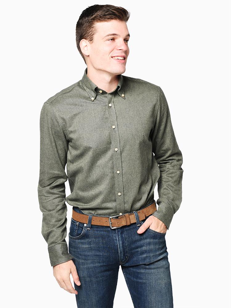 Stenstroms Men’s Fitted Body Luxury Flannel Shirt - Saint Bernard